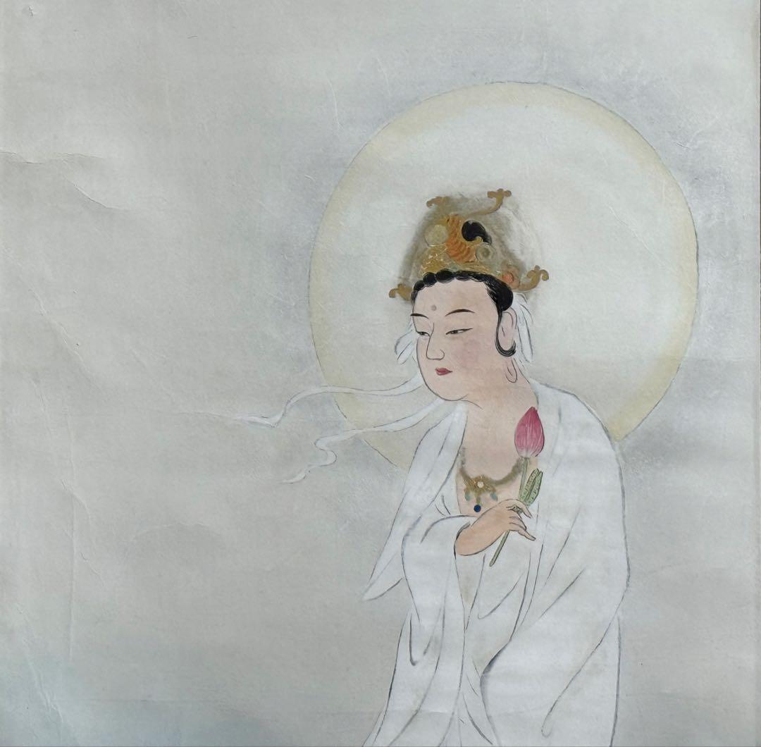 波上白衣観音 紙本肉筆 克謹拝冩 共箱 送料込み251029 - メルカリ