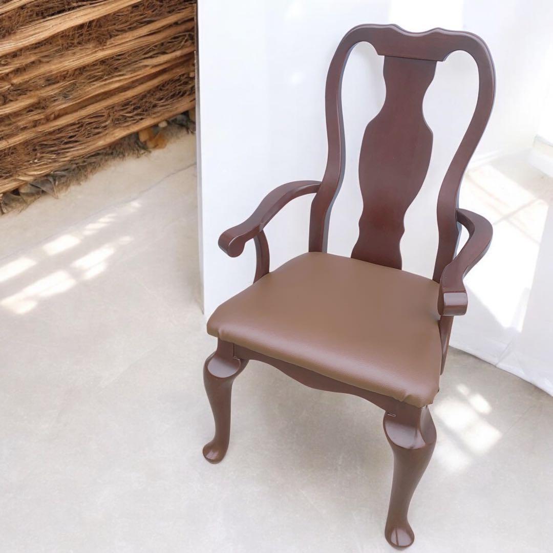 美品送料込】IDC大塚家具 クイーンズ アンティーク アームチェア 猫脚