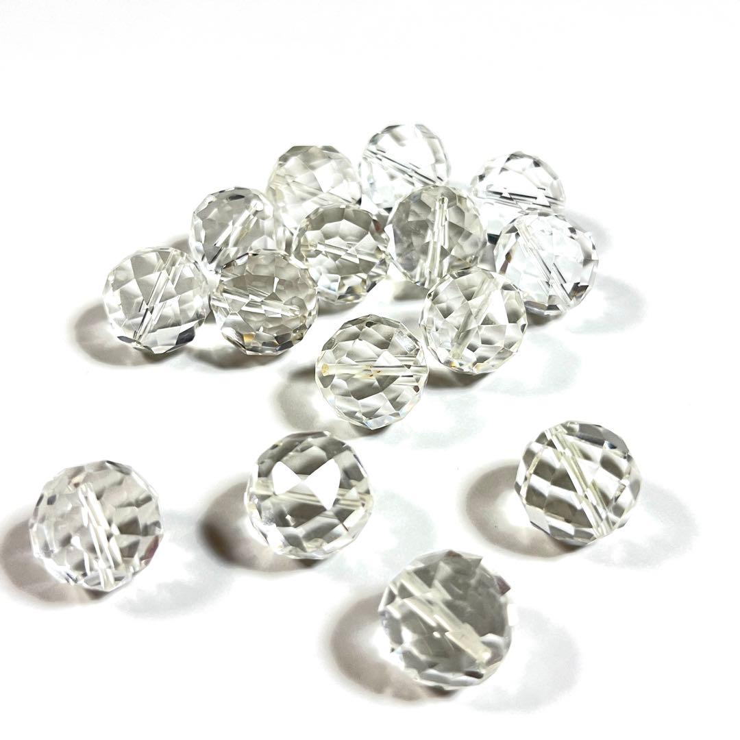 【希少】【値下げ】山梨水晶　ラウンドカット　15mm 15個セット