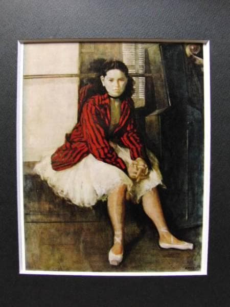 小磯良平、【踊り子】、希少な限定額装用画集画、新品高級額 額装付
