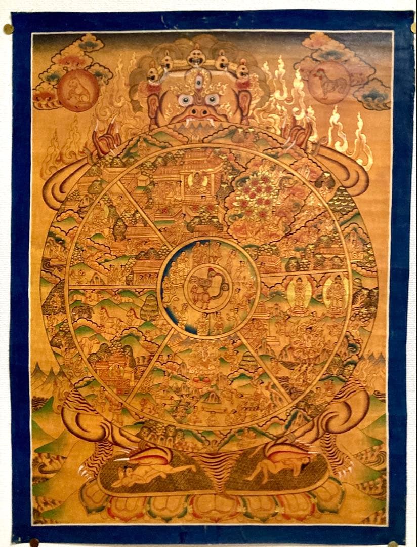 チベット 曼荼羅 マンダラ カーラチャクラ 仏画 タンカ 掛軸 観音 菩薩
