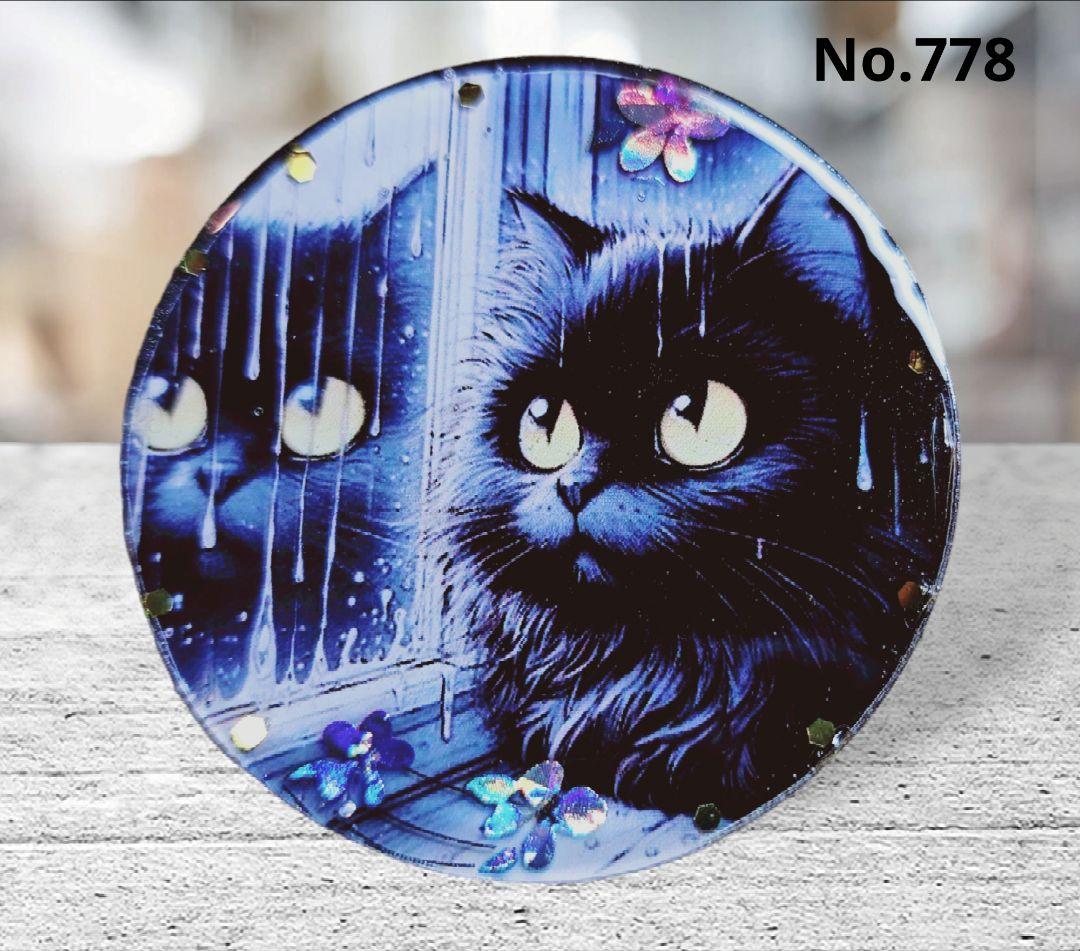 NO.374❤黒猫 少女 ハロウィン❤レジンヘアゴム ブローチ