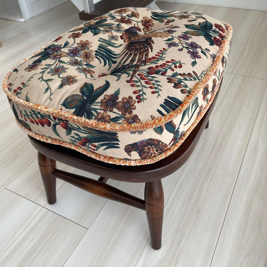 HIDA（飛騨産業）キツツキ オットマン スツール 雉 と花 レトロ - メルカリ