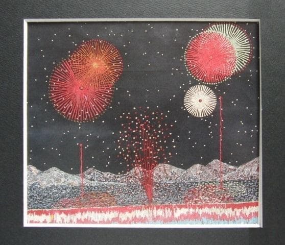 山下清、【ナイアガラの花火】、希少な額装用画集より、美品、日本人画家 Yahoo!オークション - 山下清 【ナイアガラの花火】 希少な額装用画集