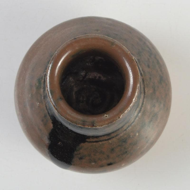 茶道具 瀬戸焼 一休作 鶴首茶入 銘「鶴寿」 仕覆付 書付共箱