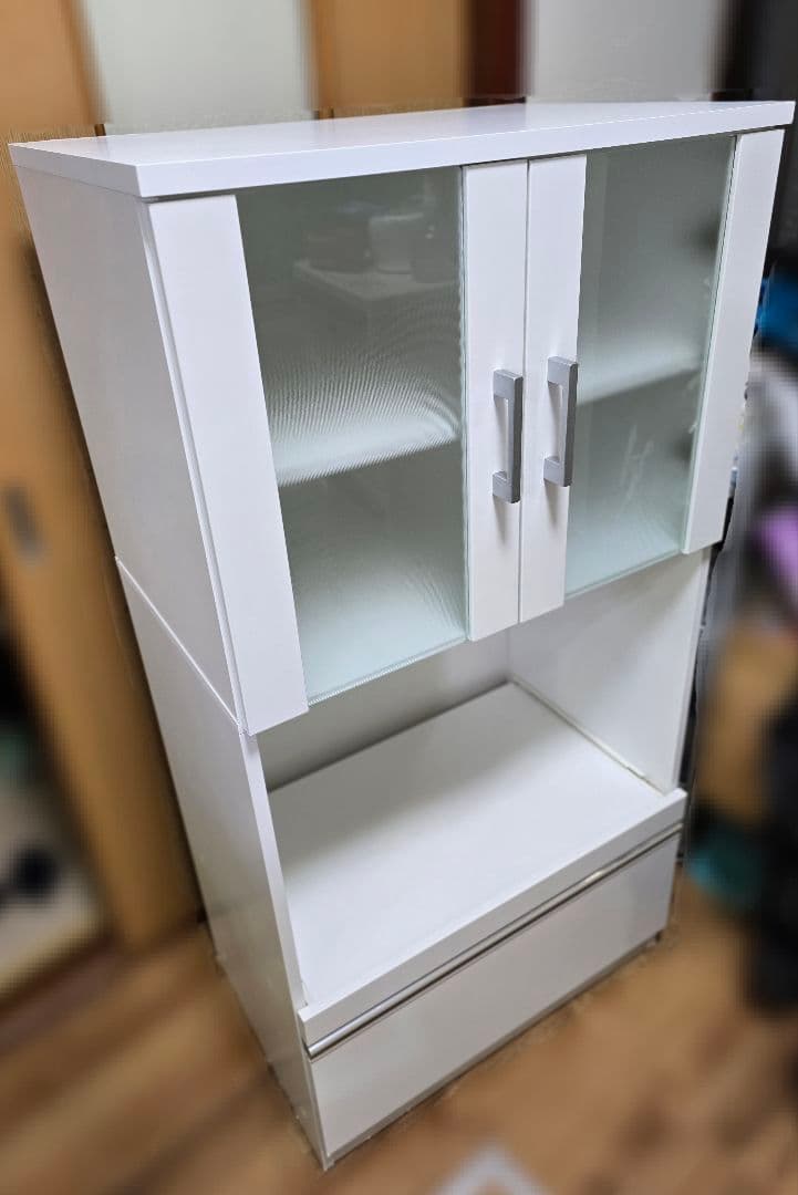 G*G様 ニトリ ホワイト 食器棚 ガラス扉付き ガラス扉付きフリーボード (幅59.5cm WH) | ニトリネット【公式】 家具