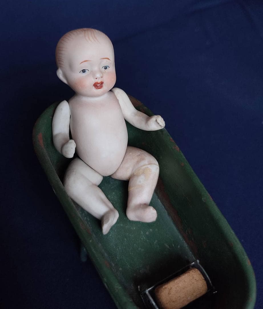 アンティーク＊日本製ビスクの赤ちゃん+お風呂セット babybath01_top.jpg