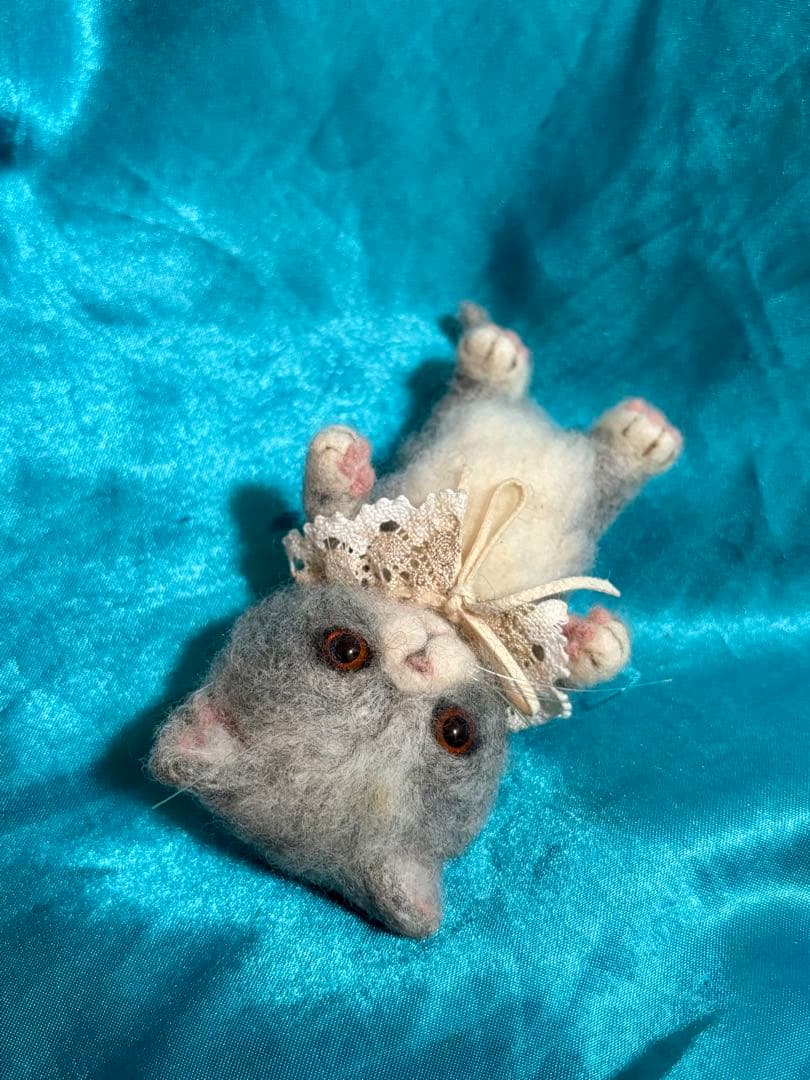 羊毛フェルト　猫　エキゾチックショートヘアの子 初めて挑戦したエキゾチックショートヘアの猫ちゃんです😊 このお顔