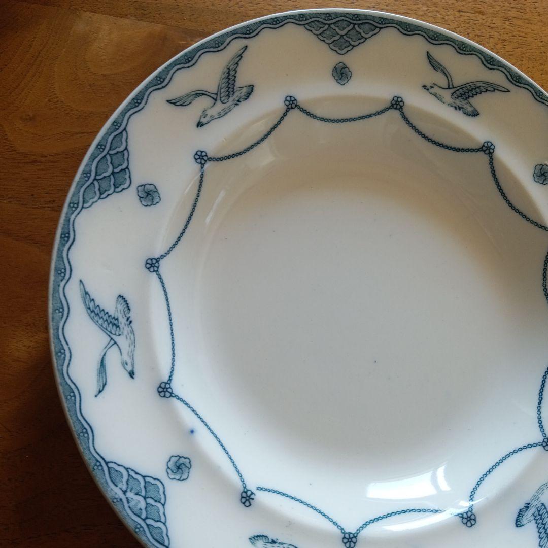 オーレスンド グスタフスベリ かもめ アンティーク 23cm スープ皿 2枚