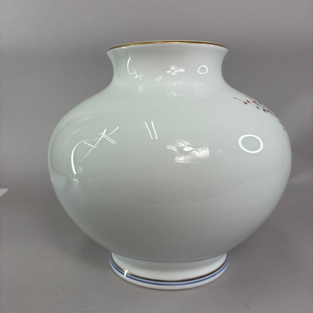 有田焼 深川製磁 宮内庁御用達 梅牡丹 花瓶 花器 花入 高さ26cm 共箱