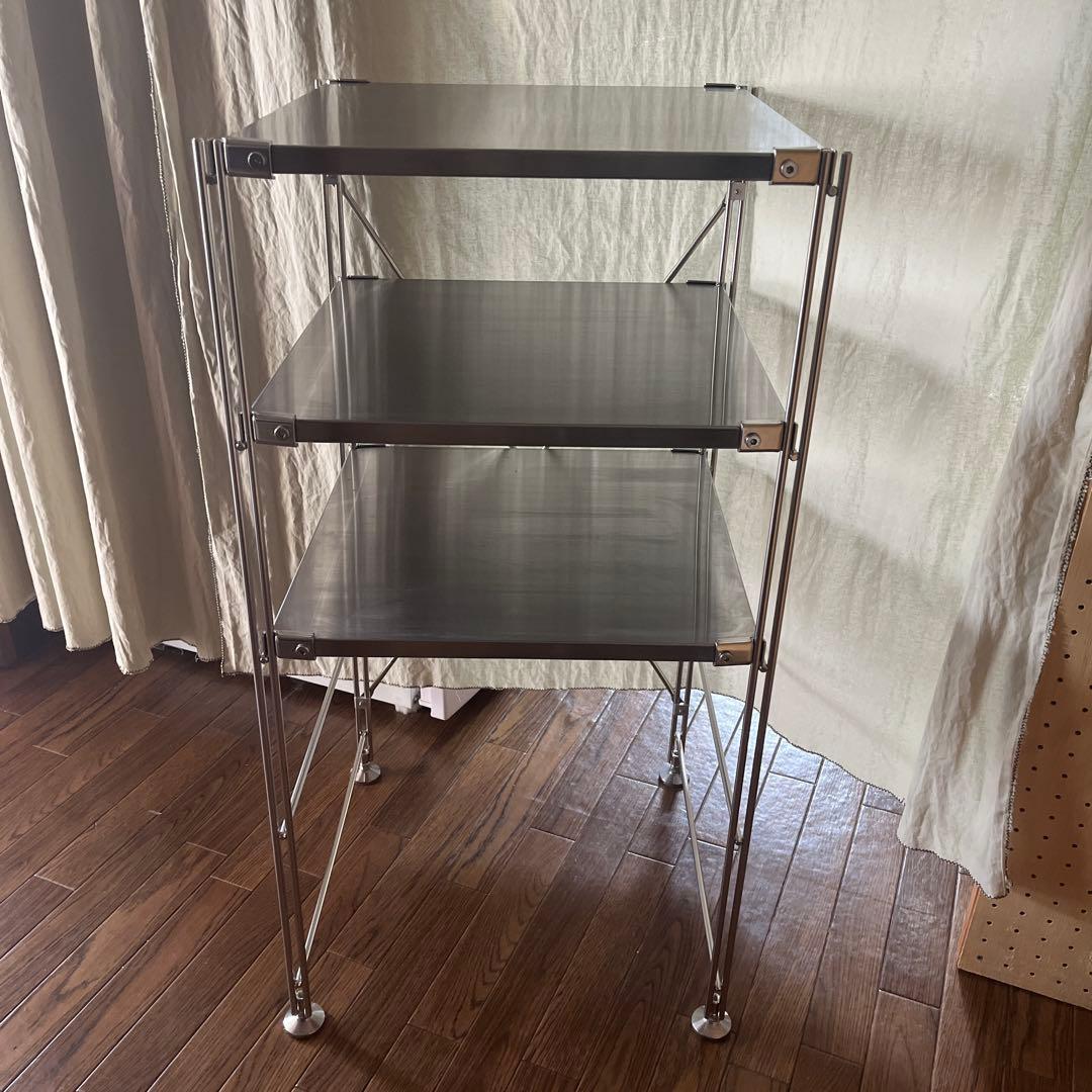 無印良品　ステンレスユニットシェルフ　幅41cm 棚3段 ステンレスユニットシェルフ ステンレス棚セット ワイド 小 | 無印良品