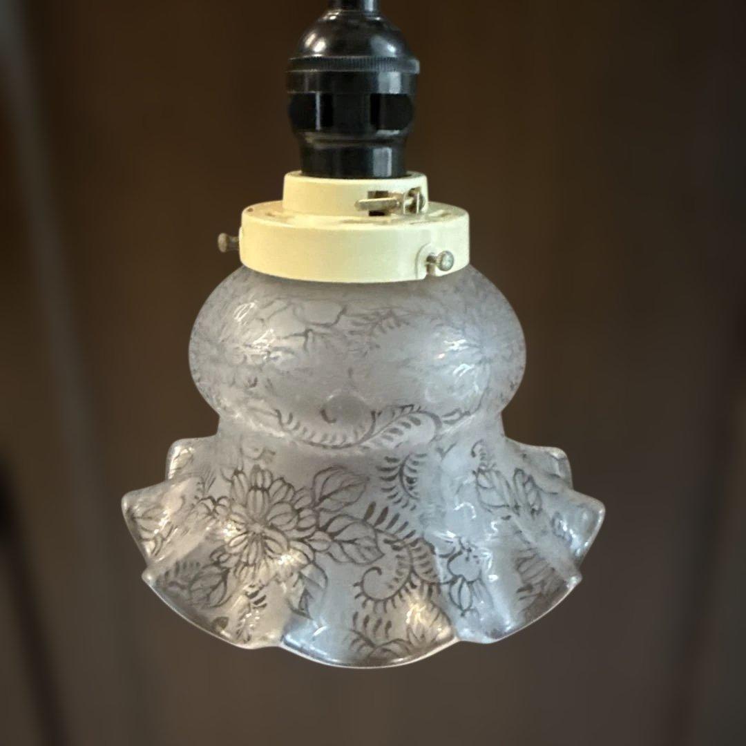 フラワーパターン ガラス ペンダントライト ペンダントライト フラワーガラスシェード｜ライト・照明｜ペンダント