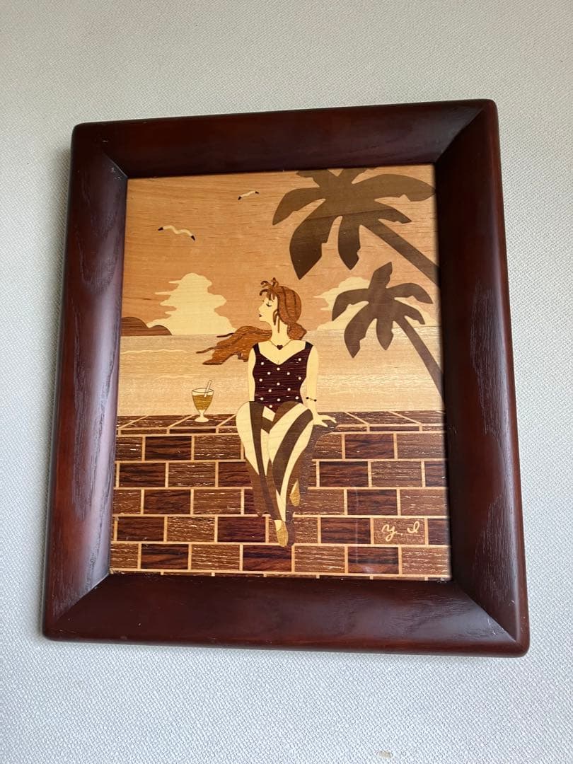 木製モザイクアート 女性と海の風景 楽天市場】【ふるさと納税】版画 鈴木英人版画 「ハーフマイル ビーチ