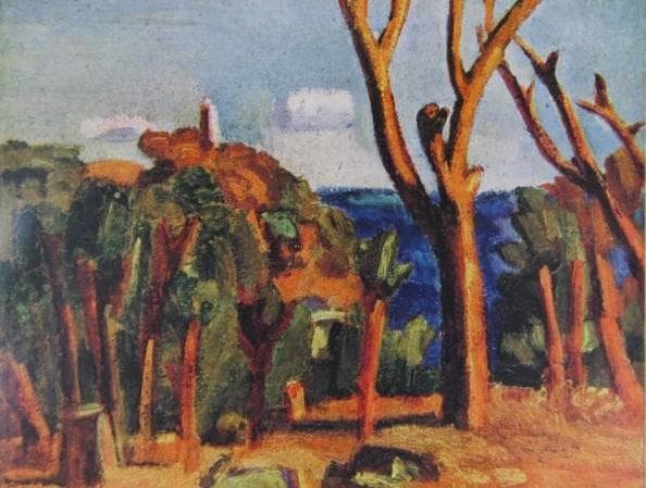 梅原龍三郎、【熱海風景】、希少な大判額装用画集より、美品、日本人