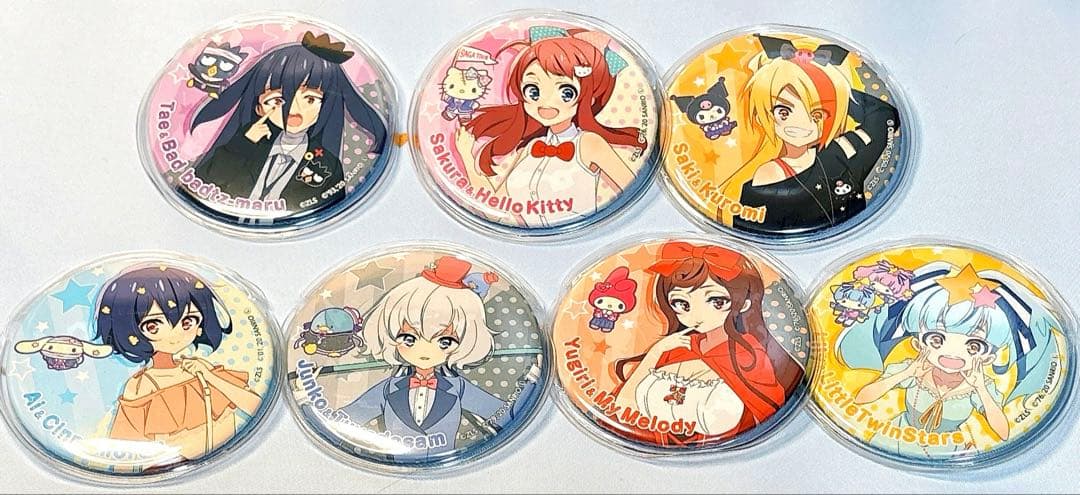 ゾンビランドサガ サンリオコラボ 缶バッジセット シークレット】ホークス ゾンビランドサガコラボ ホログラム缶バッジ