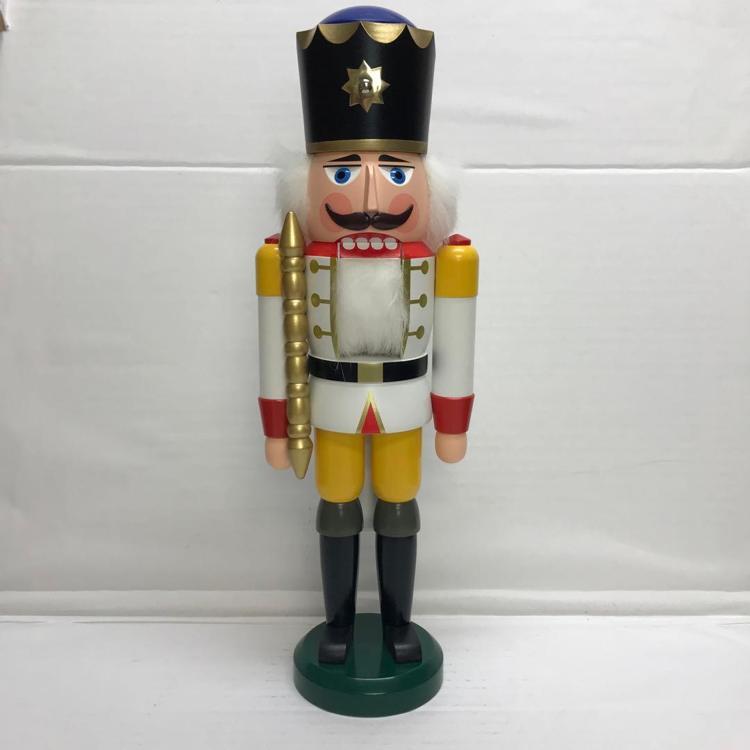 ドイツ製 くるみ割り人形 ホワイト 39㎝ DOREGENO社 DREGENO SEIFFENER VOLKSKUNST EG くるみ割り人形 王様 白 39cm ドイツ