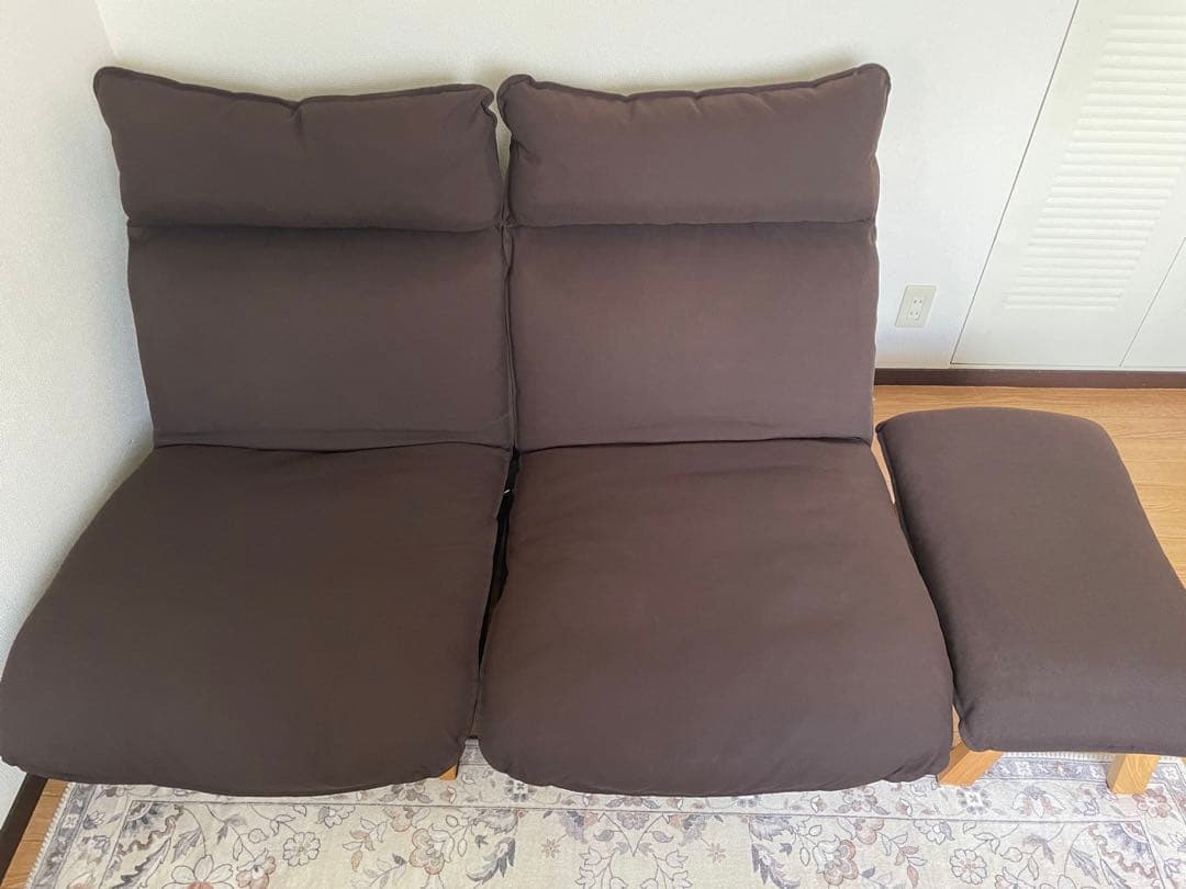 無印良品　ハイバックリクライニングソファ 2脚、オットマン ハイバックリクライニングソファ用オットマン ポリエステル平織 | 無印良品