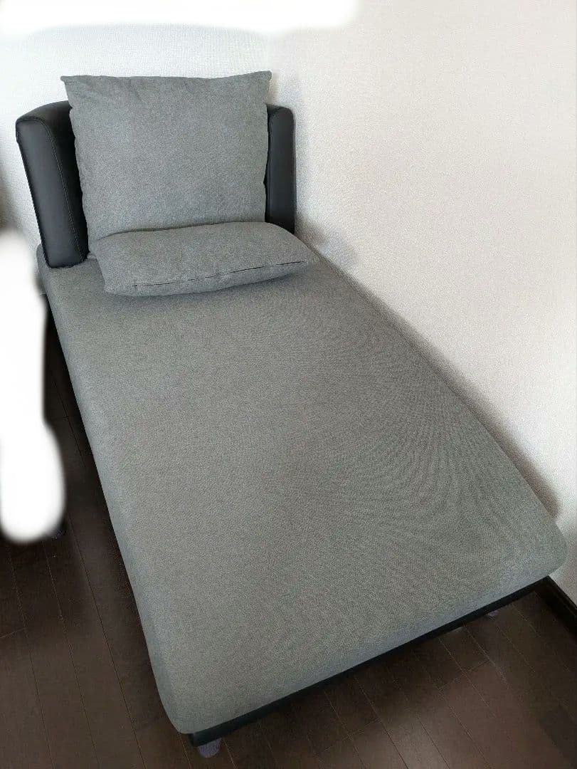 カウチソファ、黒とグレー、Libre、セット1/3 3人掛け＋オットマン カウチソファセット 『ESTERD エスタード