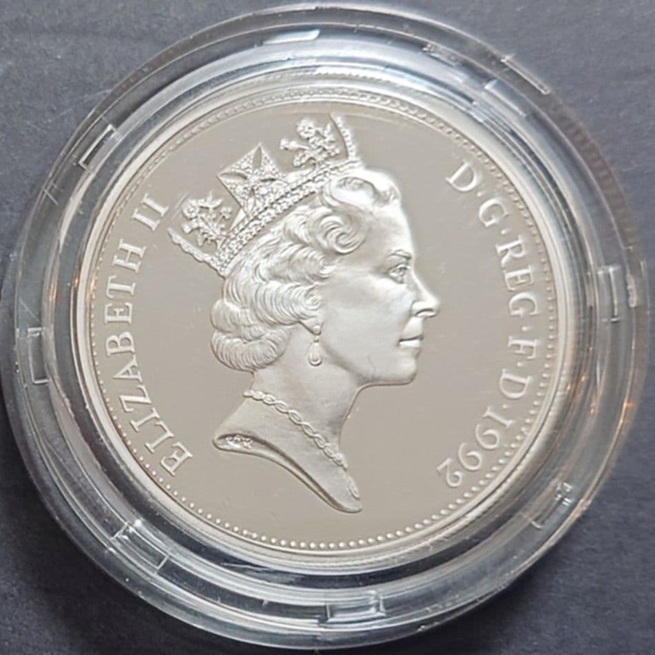 1992年 イギリス銀貨 シルバープルーフ10ペンス新型発行記念銀貨 SV925