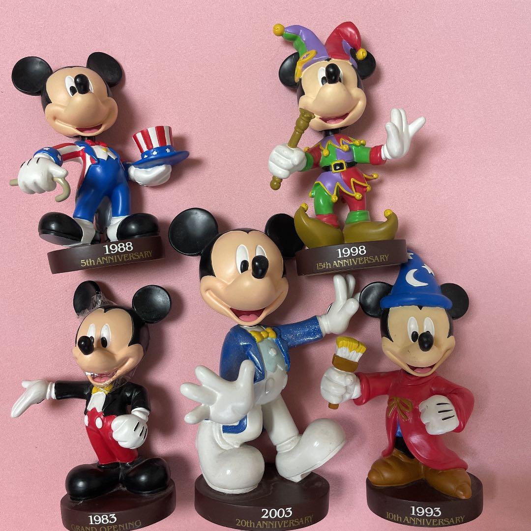 東京ディズニーランド 20周年記念 ミッキー首振りフィギュア5体セット