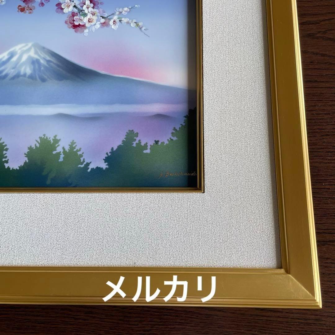 □美術品□桜に富士・陶板画□H.Bretscheider・01／25◇マイセン