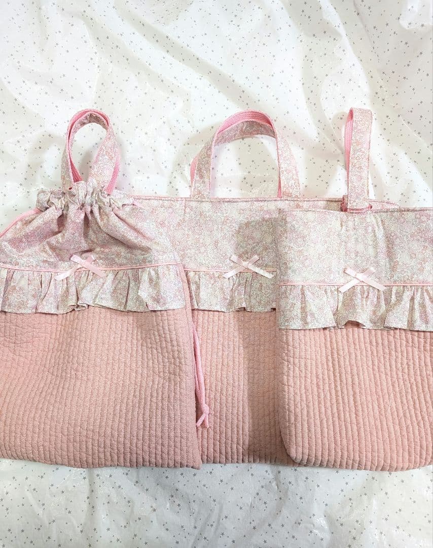 リバティ キラキラミシェル×ヌビ レッスンバッグ上履き入れ体操服袋