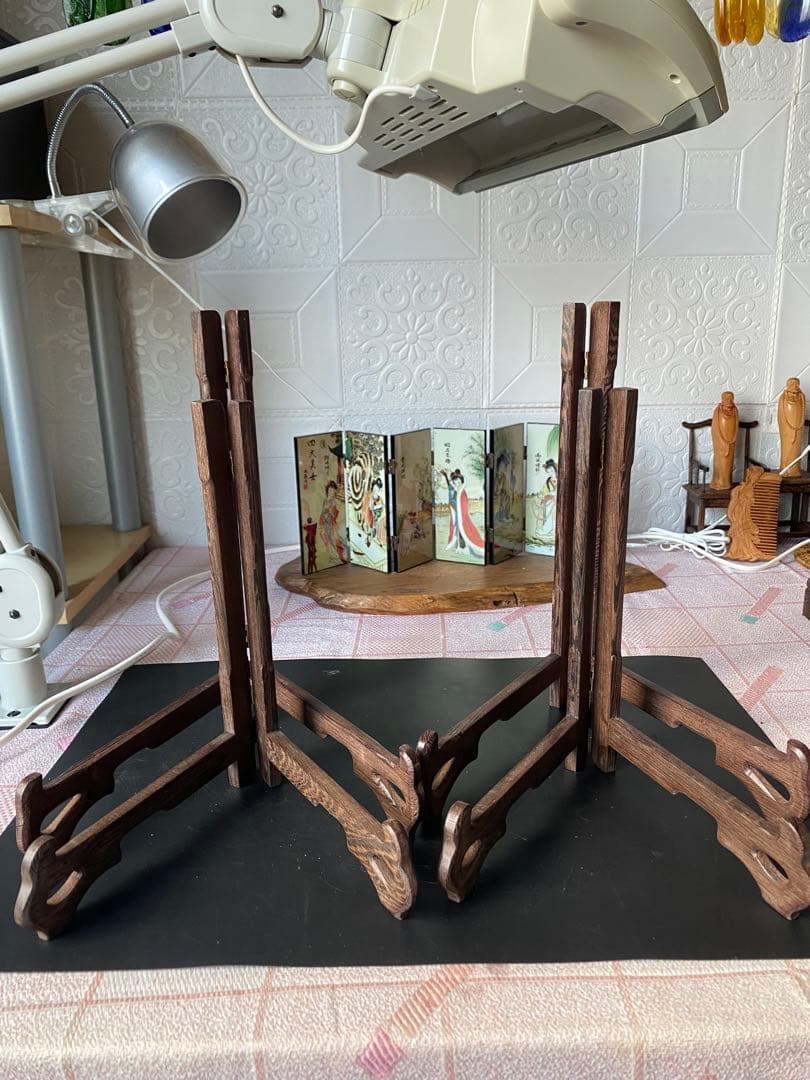 特大　プレートスタンド 皿立て 4点セット 鶏翅木 飾皿 木製 kai_s_1.jpg?fitin=720:720