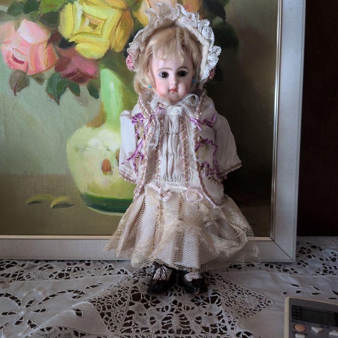 アンティークビスクドールのアンティーク生地のドレス 即納！【送料198円】ビスクドール用ドレス 48cmの人形用 アンティーク