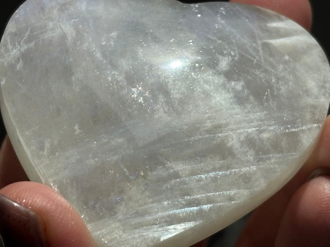 《透明感抜群♡高品質！ムーンストーン＊ハート×きらめくブルーフラッシュ》