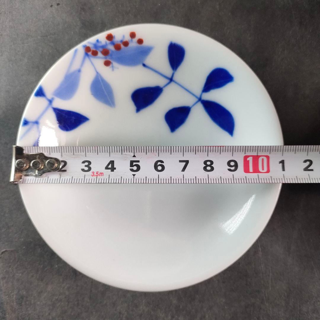 C17-1/平安柏泉造/染付南天図文皿19客/向付/