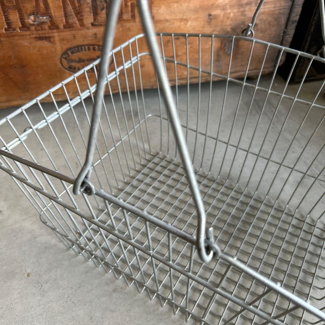 2点 インダストリアル アイアン ワイヤー バスケット シャビー