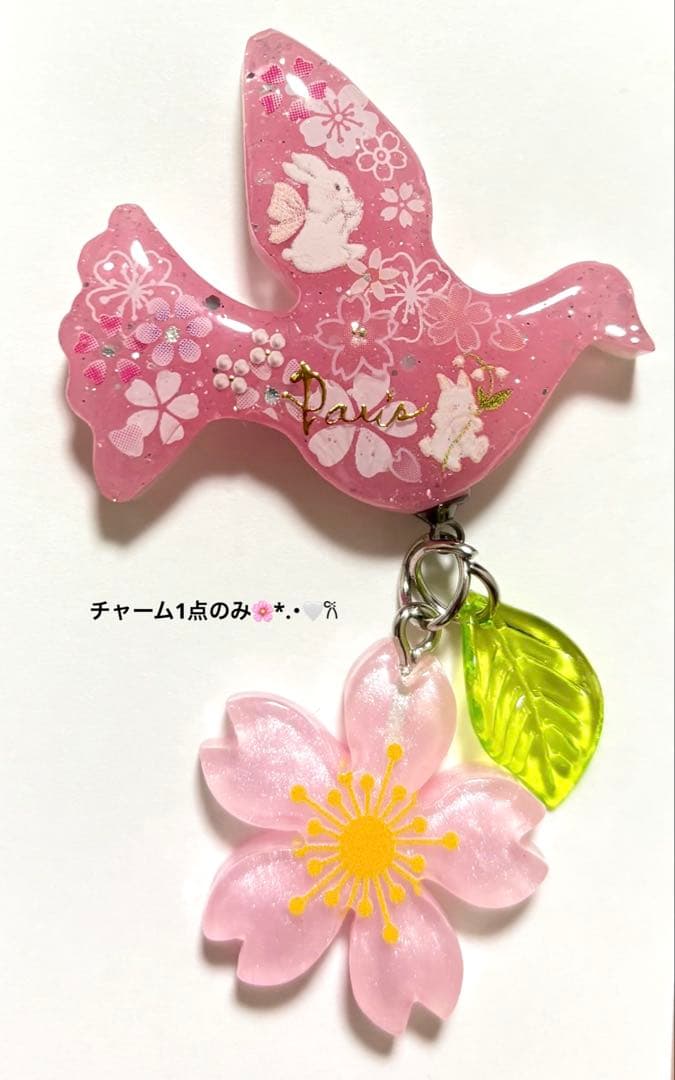 再販不可。鳥＆うさぎレジンヘアゴムブローチ - メルカリ
