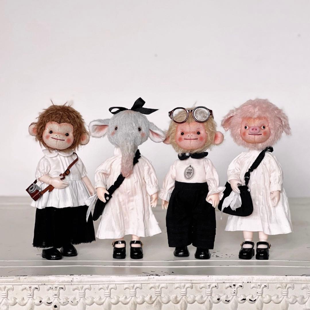 アニマル演奏隊 猿 豚 ゾウ アーティストベア 着せ替え 海外作家様 ぬいぐるみ サル ぬいぐるみ 服 セット 着せ替え みんなでスポーツ キュート販売