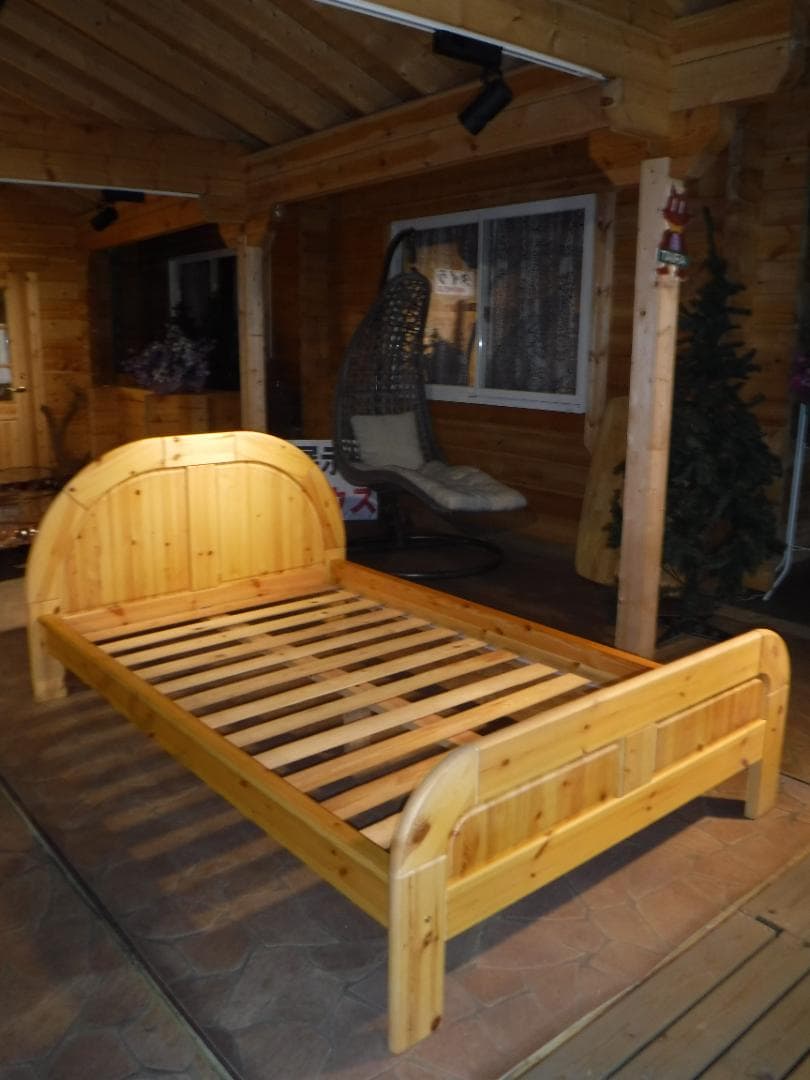 無垢パインセミダブルベッド★W1200×L2050×H330【キット】直接引取可 無垢パインセミダブルベッドW1200×L2050×H330【キット】直接引取可