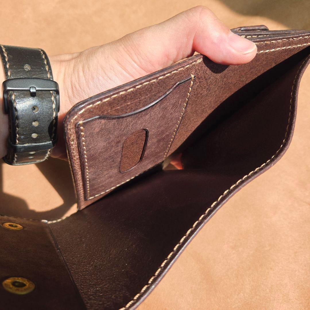 216 ミドルウォレット イタリアンレザーMARGOT【ダークブラウン】