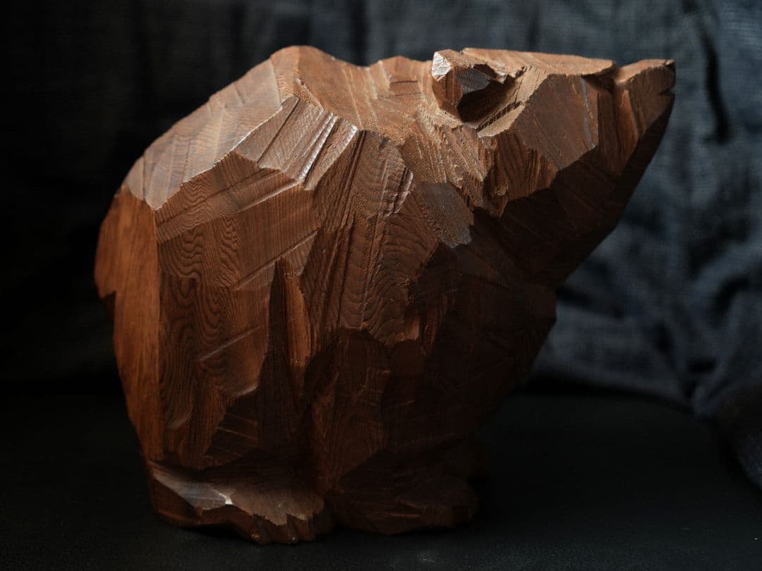 柴崎重行 木彫り熊 柴崎 重行 作『木彫り熊』 買取価格相場｜骨董品買取 緑和堂