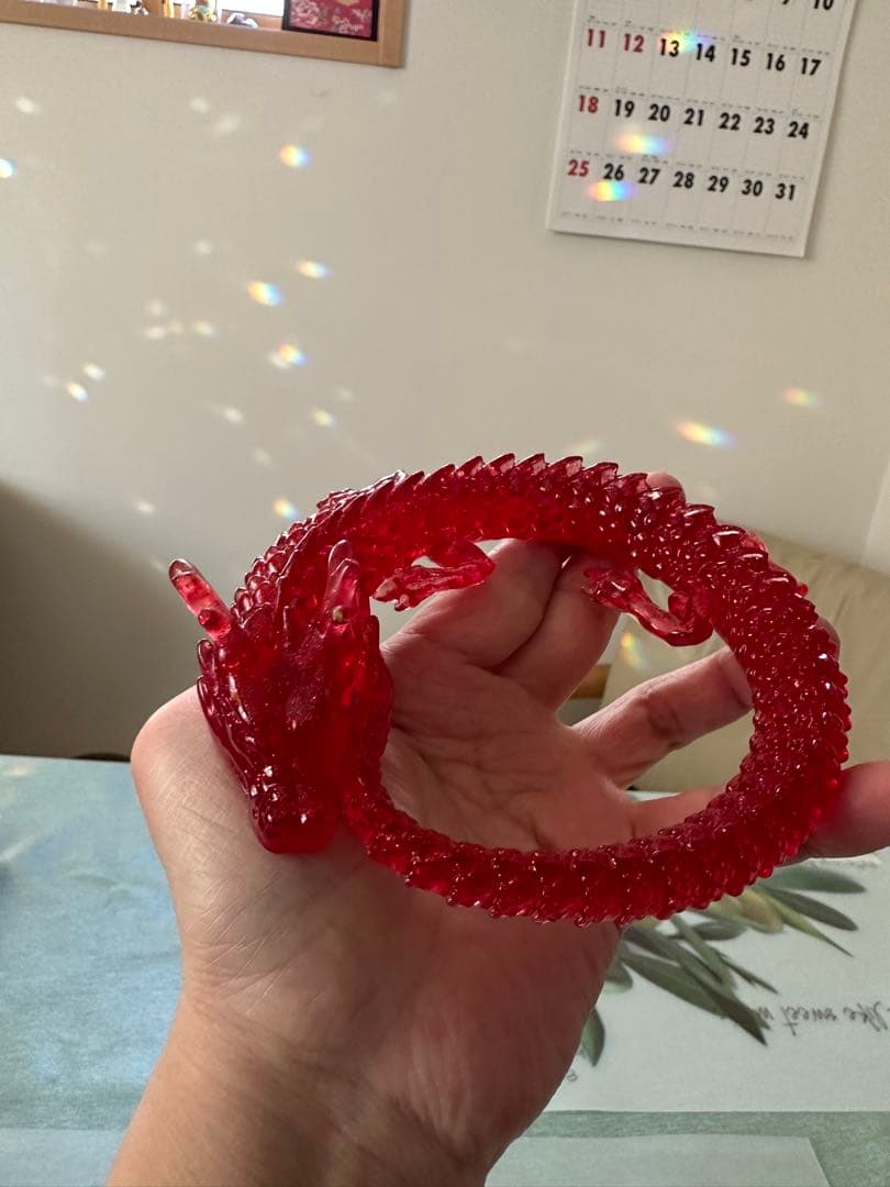 赤龍置物　レジン作品 Amazon.co.jp: 龍 置物 赤龍 開運 赤 願い龍 辰 竜 風水グッズ 幸運 金