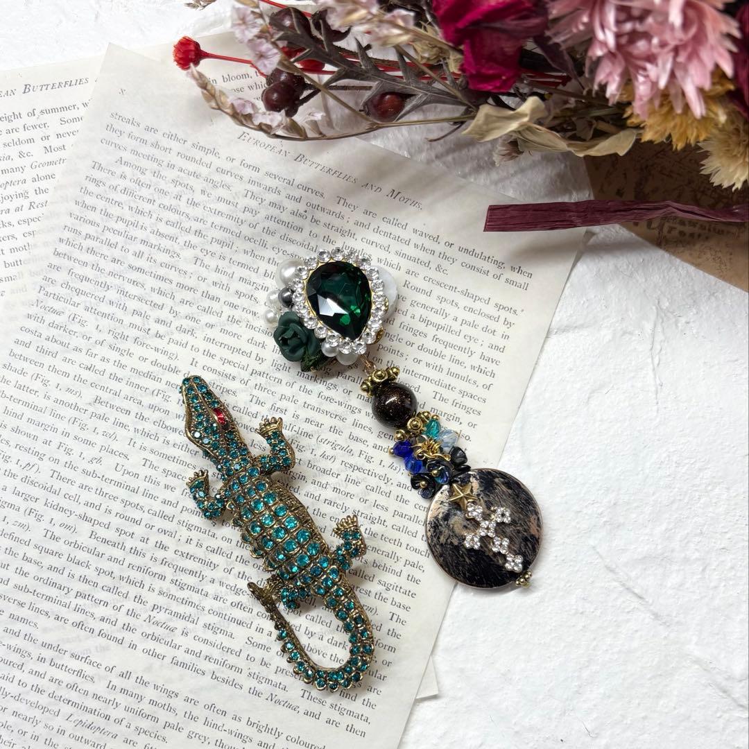 140 ブローチシリーズ　キラキラワニちゃん　ハンドメイド　ピアスorイヤリング 楽天市場】【2個】アクセサリーパーツ デザイン ワニカン 模様入り